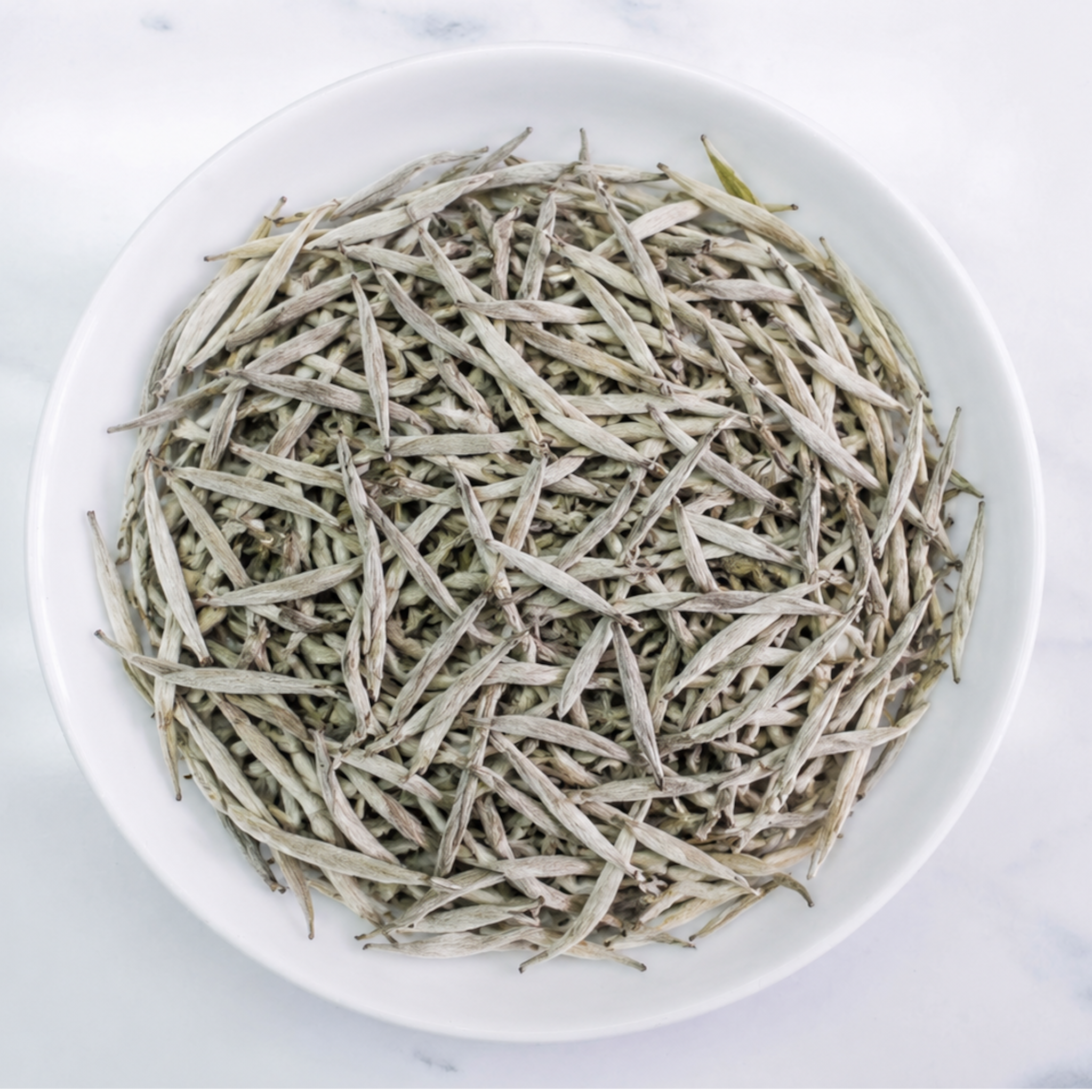 Premium Ceylon Silver Tips white tea handcrafted from unopened tea buds with pale golden infusion by Johns Ceylon Tea UK